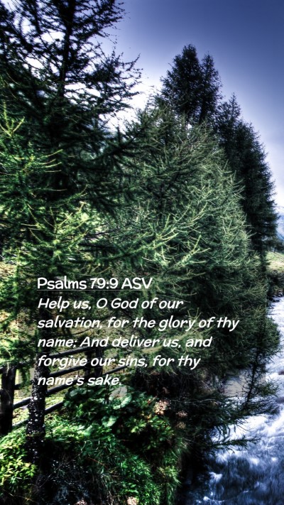 Picture 02 - Psalms 79:9 ASV Mobile Phone Wallpaper - Help us, O God of our salvation, for the glory of - Mobile Bible Verse Wallpaper