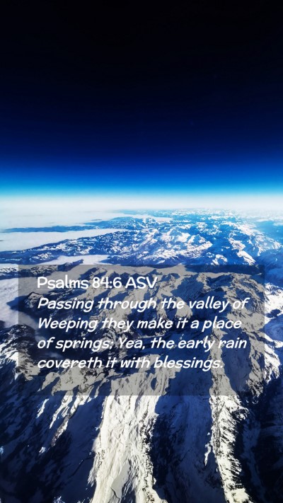 Picture 02 - Psalms 84:6 ASV Mobile Phone Wallpaper - Passing through the valley of Weeping they make - Mobile Bible Verse Wallpaper