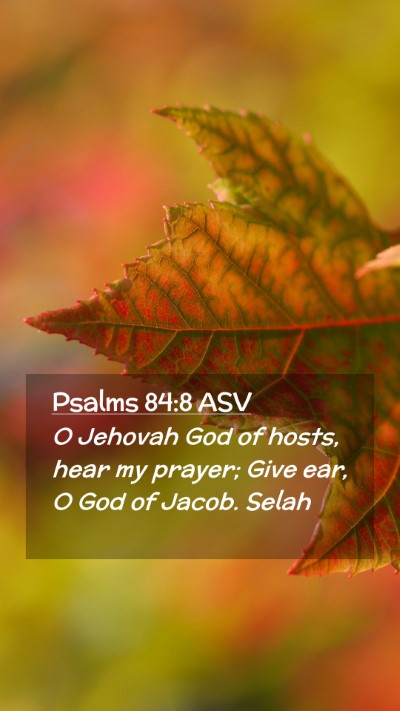 Picture 02 - Psalms 84:8 ASV Mobile Phone Wallpaper - O Jehovah God of hosts, hear my prayer; Give ear, - Mobile Bible Verse Wallpaper