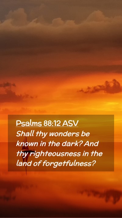 Picture 02 - Psalms 88:12 ASV Mobile Phone Wallpaper - Shall thy wonders be known in the dark? And thy - Mobile Bible Verse Wallpaper