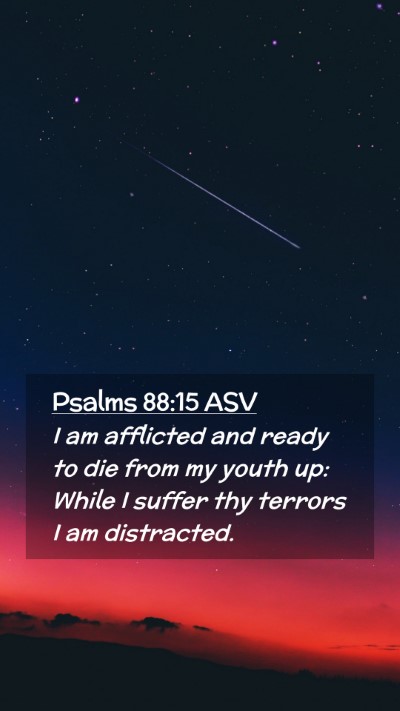 Picture 02 - Psalms 88:15 ASV Mobile Phone Wallpaper - I am afflicted and ready to die from my youth up: - Mobile Bible Verse Wallpaper