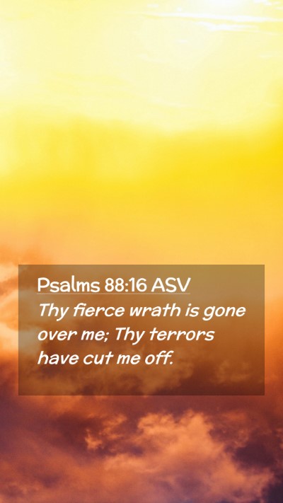 Picture 02 - Psalms 88:16 ASV Mobile Phone Wallpaper - Thy fierce wrath is gone over me; Thy terrors - Mobile Bible Verse Wallpaper