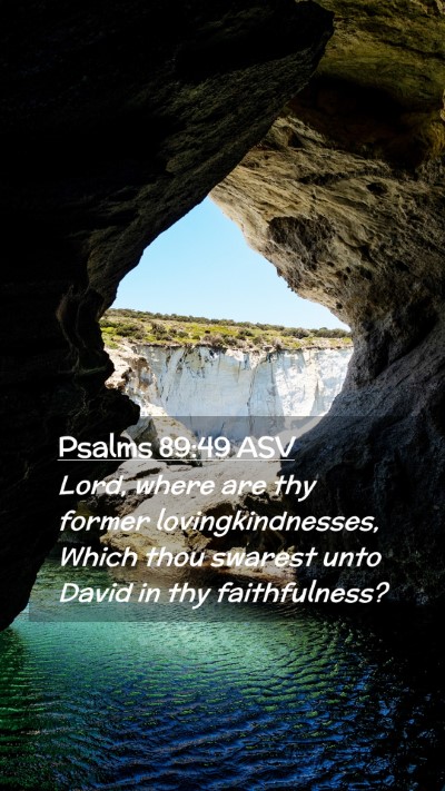 Picture 02 - Psalms 89:49 ASV Mobile Phone Wallpaper - Lord, where are thy former lovingkindnesses, - Mobile Bible Verse Wallpaper
