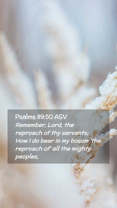Picture 02 - Psalms 89:50 ASV Mobile Phone Wallpaper - Remember, Lord, the reproach of thy servants; How - Mobile Bible Verse Wallpaper