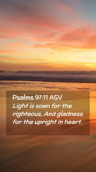 Picture 02 - Psalms 97:11 ASV Mobile Phone Wallpaper - Light is sown for the righteous, And gladness for - Mobile Bible Verse Wallpaper