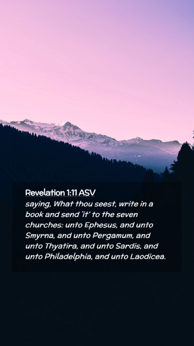 Picture 02 - Revelation 1:11 ASV Mobile Phone Wallpaper - saying, What thou seest, write in a book and send - Mobile Bible Verse Wallpaper