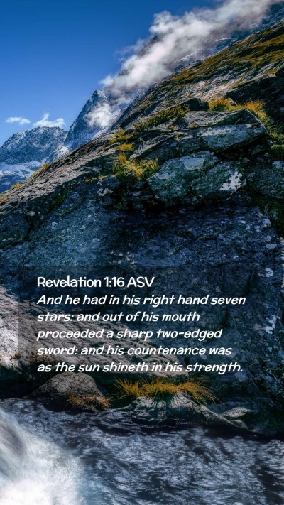Picture 02 - Revelation 1:16 ASV Mobile Phone Wallpaper - And he had in his right hand seven stars: and out - Mobile Bible Verse Wallpaper