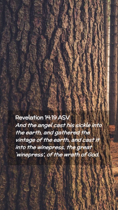 Picture 02 - Revelation 14:19 ASV Mobile Phone Wallpaper - And the angel cast his sickle into the earth, and - Mobile Bible Verse Wallpaper