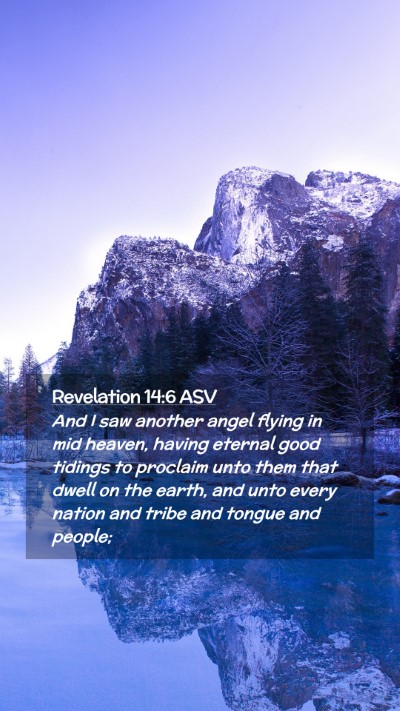 Picture 02 - Revelation 14:6 ASV Mobile Phone Wallpaper - And I saw another angel flying in mid heaven, - Mobile Bible Verse Wallpaper