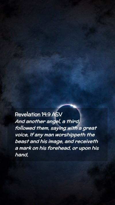 Picture 02 - Revelation 14:9 ASV Mobile Phone Wallpaper - And another angel, a third, followed them, saying - Mobile Bible Verse Wallpaper
