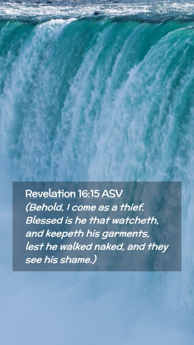 Picture 02 - Revelation 16:15 ASV Mobile Phone Wallpaper - (Behold, I come as a thief. Blessed is he that - Mobile Bible Verse Wallpaper
