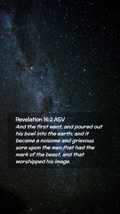 Picture 02 - Revelation 16:2 ASV Mobile Phone Wallpaper - And the first went, and poured out his bowl into - Mobile Bible Verse Wallpaper