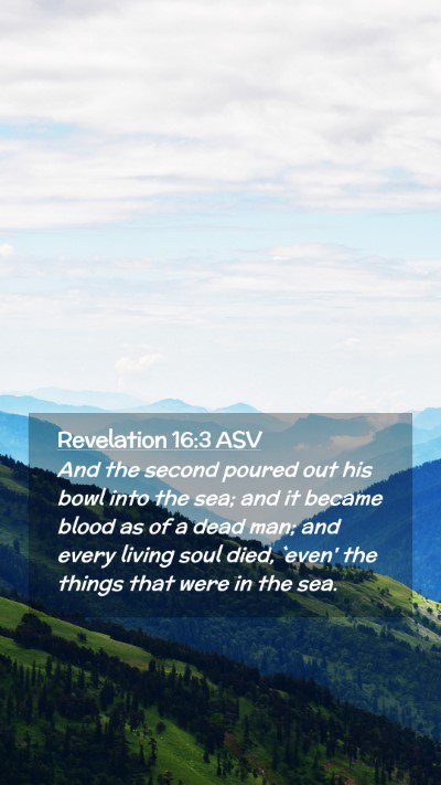 Picture 02 - Revelation 16:3 ASV Mobile Phone Wallpaper - And the second poured out his bowl into the sea; - Mobile Bible Verse Wallpaper