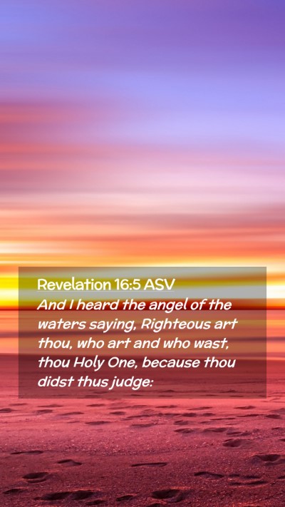 Picture 02 - Revelation 16:5 ASV Mobile Phone Wallpaper - And I heard the angel of the waters saying, - Mobile Bible Verse Wallpaper