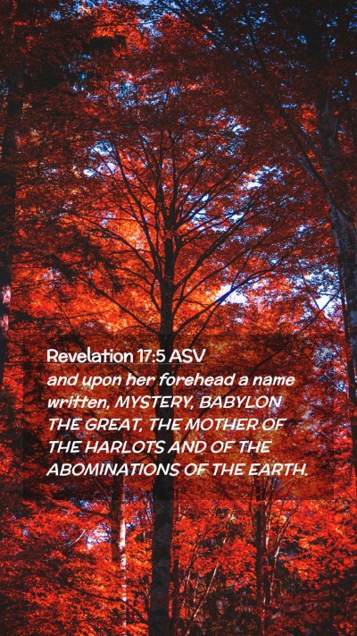 Picture 02 - Revelation 17:5 ASV Mobile Phone Wallpaper - and upon her forehead a name written, MYSTERY, - Mobile Bible Verse Wallpaper