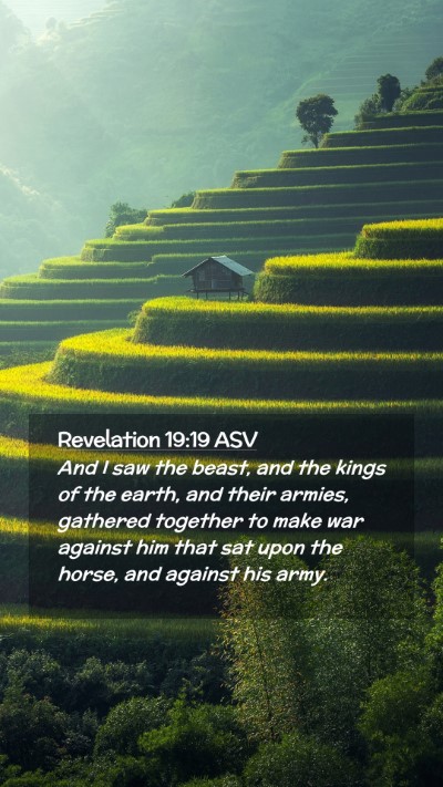 Picture 02 - Revelation 19:19 ASV Mobile Phone Wallpaper - And I saw the beast, and the kings of the earth, - Mobile Bible Verse Wallpaper