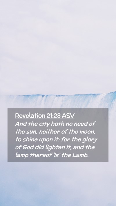 Picture 02 - Revelation 21:23 ASV Mobile Phone Wallpaper - And the city hath no need of the sun, neither of - Mobile Bible Verse Wallpaper