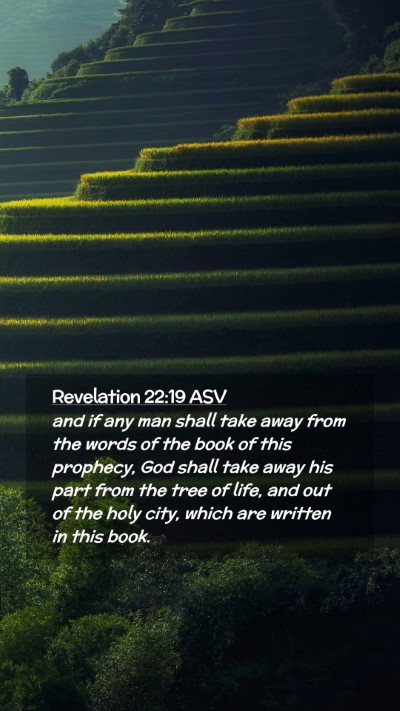 Picture 02 - Revelation 22:19 ASV Mobile Phone Wallpaper - and if any man shall take away from the words of - Mobile Bible Verse Wallpaper