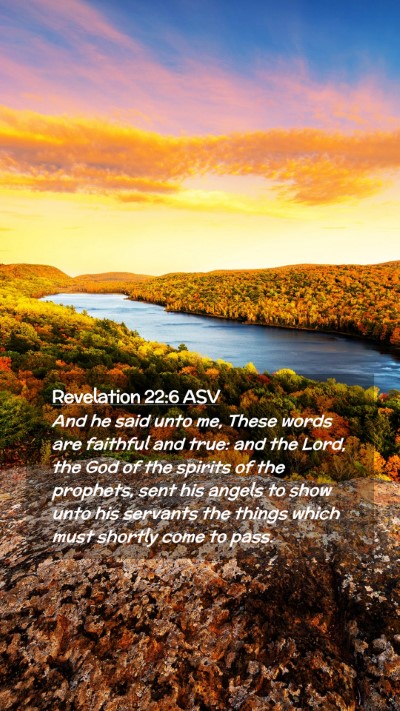 Picture 02 - Revelation 22:6 ASV Mobile Phone Wallpaper - And he said unto me, These words are faithful and - Mobile Bible Verse Wallpaper