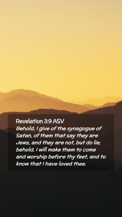 Picture 02 - Revelation 3:9 ASV Mobile Phone Wallpaper - Behold, I give of the synagogue of Satan, of them - Mobile Bible Verse Wallpaper