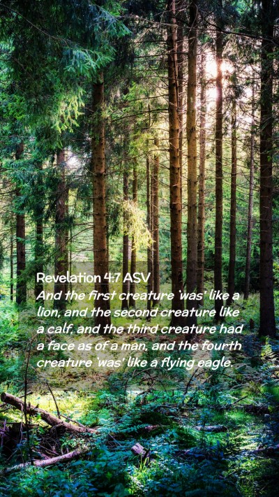 Picture 02 - Revelation 4:7 ASV Mobile Phone Wallpaper - And the first creature `was' like a lion, and the - Mobile Bible Verse Wallpaper