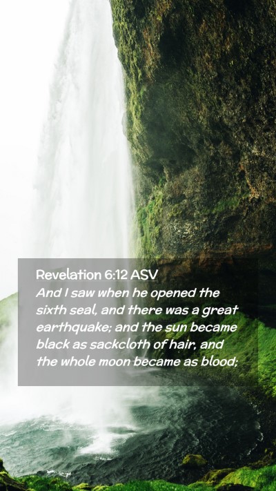 Picture 02 - Revelation 6:12 ASV Mobile Phone Wallpaper - And I saw when he opened the sixth seal, and - Mobile Bible Verse Wallpaper