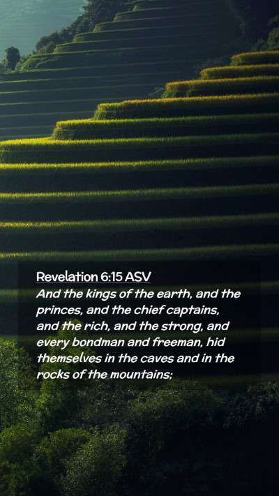 Picture 02 - Revelation 6:15 ASV Mobile Phone Wallpaper - And the kings of the earth, and the princes, and - Mobile Bible Verse Wallpaper