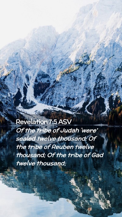 Picture 02 - Revelation 7:5 ASV Mobile Phone Wallpaper - Of the tribe of Judah `were' sealed twelve - Mobile Bible Verse Wallpaper