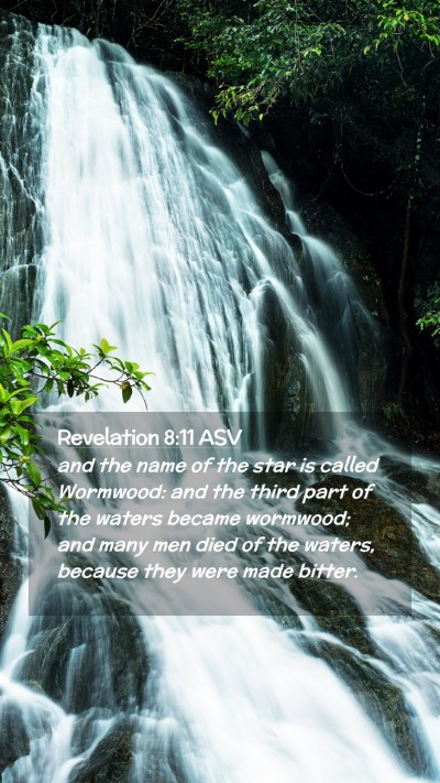 Picture 02 - Revelation 8:11 ASV Mobile Phone Wallpaper - and the name of the star is called Wormwood: and - Mobile Bible Verse Wallpaper