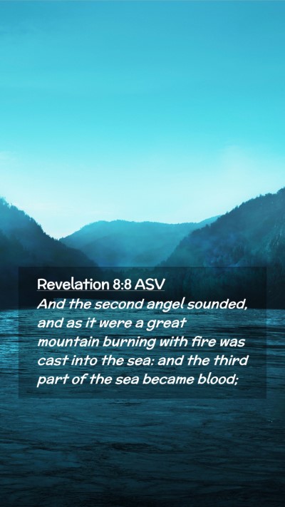 Picture 02 - Revelation 8:8 ASV Mobile Phone Wallpaper - And the second angel sounded, and as it were a - Mobile Bible Verse Wallpaper
