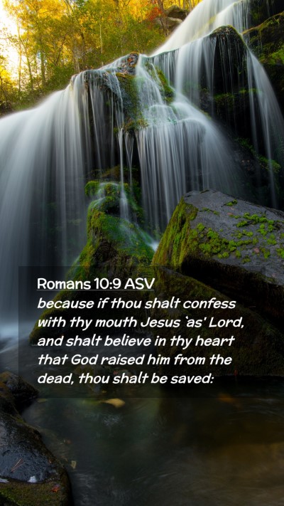Picture 02 - Romans 10:9 ASV Mobile Phone Wallpaper - because if thou shalt confess with thy mouth - Mobile Bible Verse Wallpaper