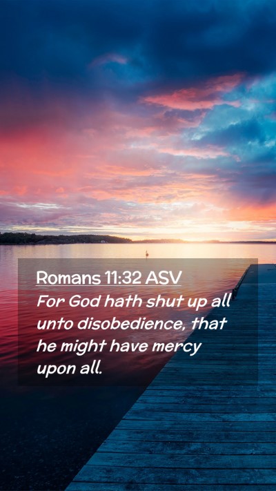 Picture 02 - Romans 11:32 ASV Mobile Phone Wallpaper - For God hath shut up all unto disobedience, that - Mobile Bible Verse Wallpaper