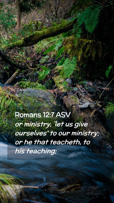 Picture 02 - Romans 12:7 ASV Mobile Phone Wallpaper - or ministry, `let us give ourselves' to our - Mobile Bible Verse Wallpaper