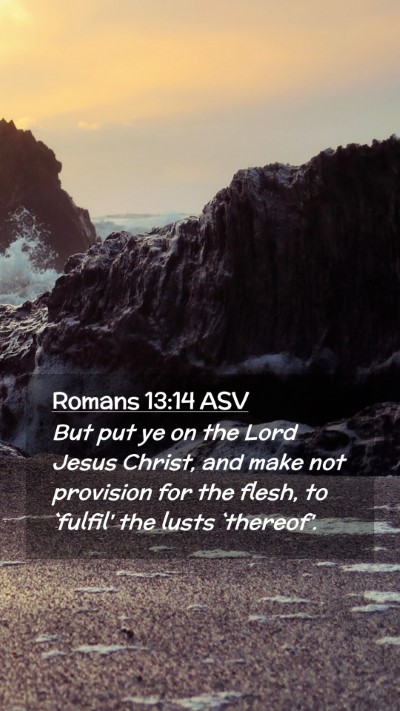 Picture 02 - Romans 13:14 ASV Mobile Phone Wallpaper - But put ye on the Lord Jesus Christ, and make not - Mobile Bible Verse Wallpaper