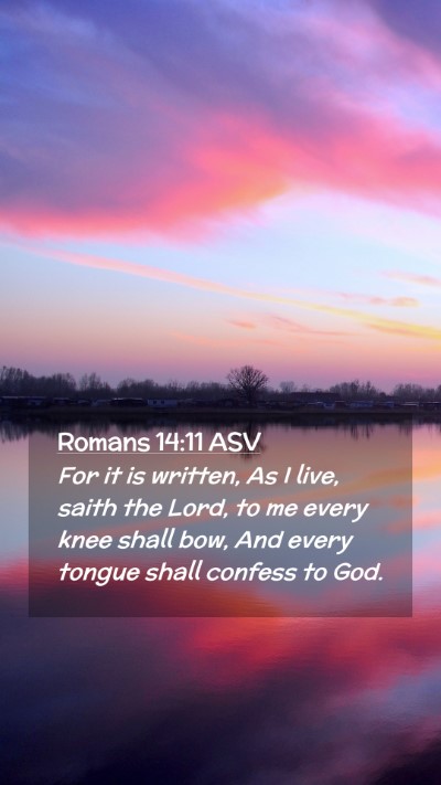 Picture 02 - Romans 14:11 ASV Mobile Phone Wallpaper - For it is written, As I live, saith the Lord, to - Mobile Bible Verse Wallpaper