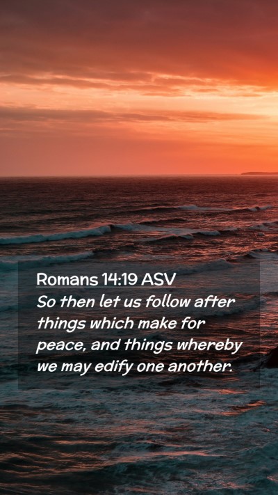 Picture 02 - Romans 14:19 ASV Mobile Phone Wallpaper - So then let us follow after things which make for - Mobile Bible Verse Wallpaper