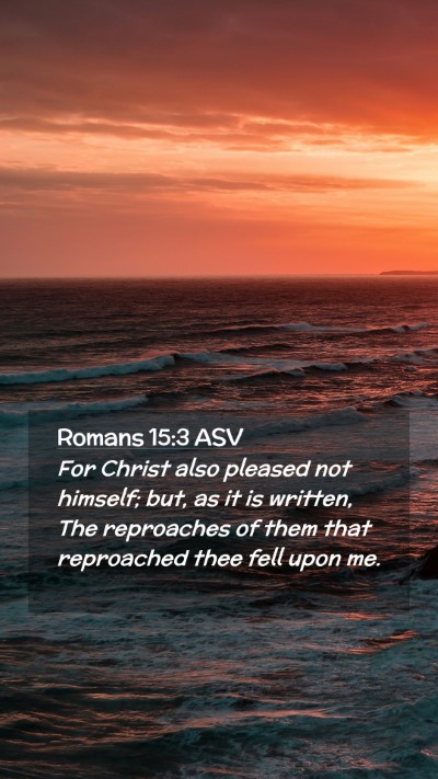Picture 02 - Romans 15:3 ASV Mobile Phone Wallpaper - For Christ also pleased not himself; but, as it - Mobile Bible Verse Wallpaper