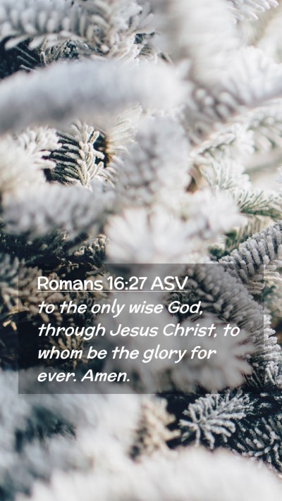 Picture 02 - Romans 16:27 ASV Mobile Phone Wallpaper - to the only wise God, through Jesus Christ, to - Mobile Bible Verse Wallpaper