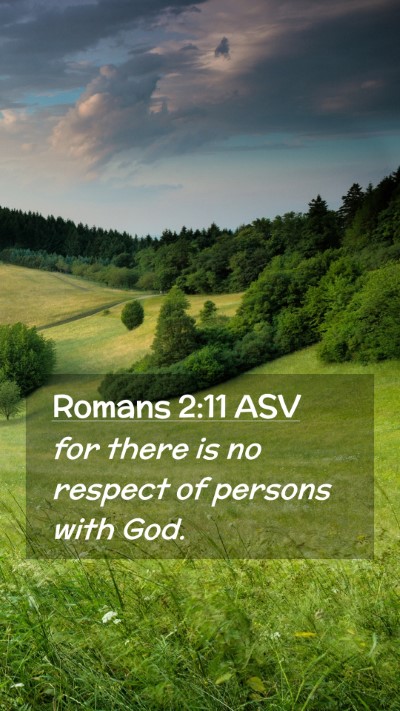 Picture 02 - Romans 2:11 ASV Mobile Phone Wallpaper - for there is no respect of persons with - Mobile Bible Verse Wallpaper