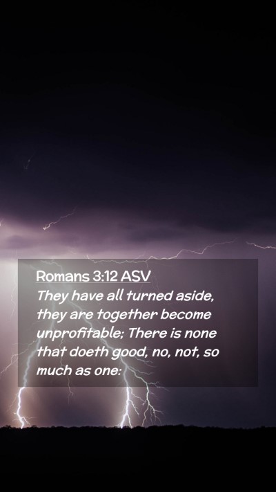 Picture 02 - Romans 3:12 ASV Mobile Phone Wallpaper - They have all turned aside, they are together - Mobile Bible Verse Wallpaper
