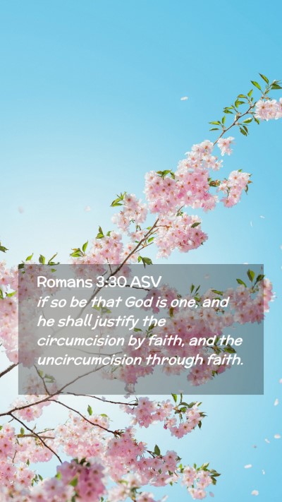Picture 02 - Romans 3:30 ASV Mobile Phone Wallpaper - if so be that God is one, and he shall justify - Mobile Bible Verse Wallpaper