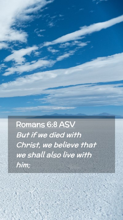 Picture 02 - Romans 6:8 ASV Mobile Phone Wallpaper - But if we died with Christ, we believe that we - Mobile Bible Verse Wallpaper