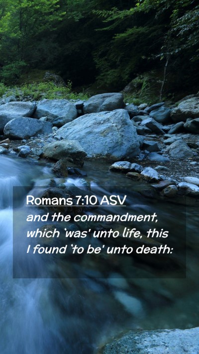 Picture 02 - Romans 7:10 ASV Mobile Phone Wallpaper - and the commandment, which `was' unto life, this - Mobile Bible Verse Wallpaper