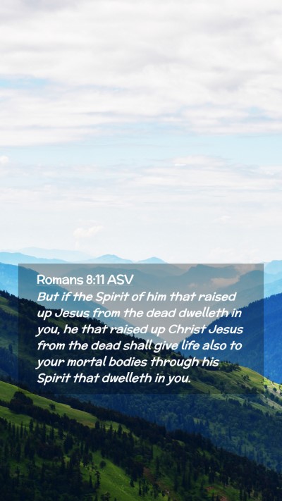 Picture 02 - Romans 8:11 ASV Mobile Phone Wallpaper - But if the Spirit of him that raised up Jesus - Mobile Bible Verse Wallpaper