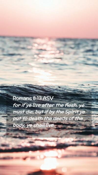 Picture 02 - Romans 8:13 ASV Mobile Phone Wallpaper - for if ye live after the flesh, ye must die; but - Mobile Bible Verse Wallpaper