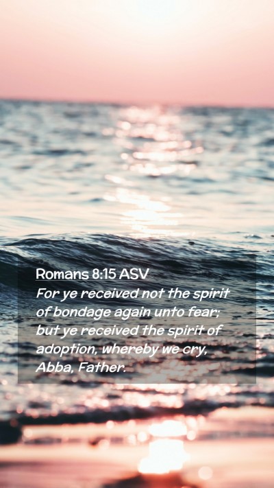 Picture 02 - Romans 8:15 ASV Mobile Phone Wallpaper - For ye received not the spirit of bondage again - Mobile Bible Verse Wallpaper