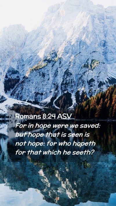 Picture 02 - Romans 8:24 ASV Mobile Phone Wallpaper - For in hope were we saved: but hope that is seen - Mobile Bible Verse Wallpaper