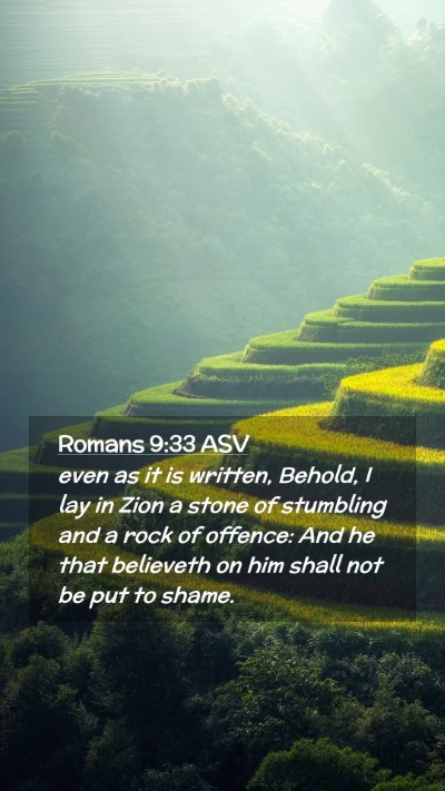 Picture 02 - Romans 9:33 ASV Mobile Phone Wallpaper - even as it is written, Behold, I lay in Zion a - Mobile Bible Verse Wallpaper