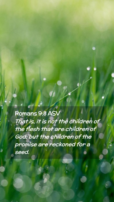 Picture 02 - Romans 9:8 ASV Mobile Phone Wallpaper - That is, it is not the children of the flesh that - Mobile Bible Verse Wallpaper