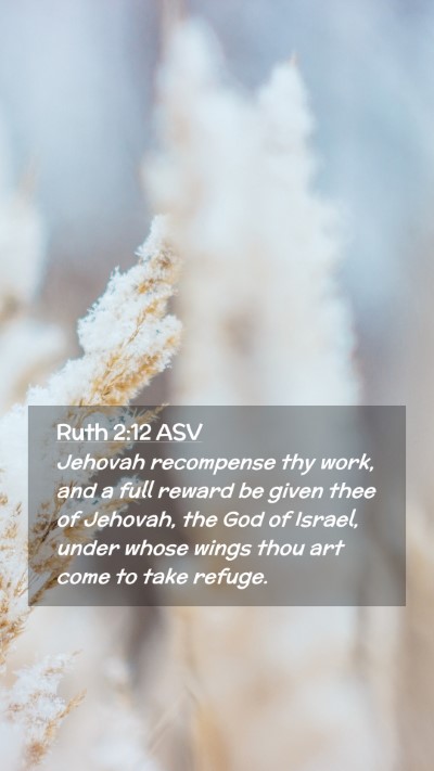 Picture 02 - Ruth 2:12 ASV Mobile Phone Wallpaper - Jehovah recompense thy work, and a full reward be - Mobile Bible Verse Wallpaper
